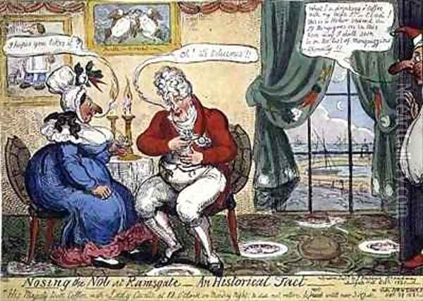 Nosing the Nob at Ramsgate Oil Painting - George Cruikshank I