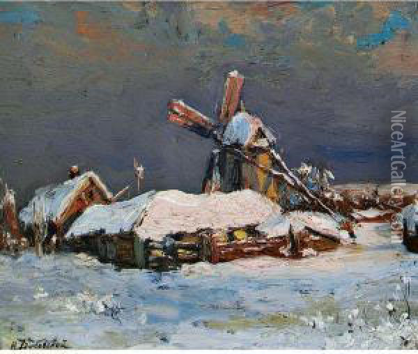 Winter Landscape Oil Painting - Nikolai Nikanorovich Dubovsky