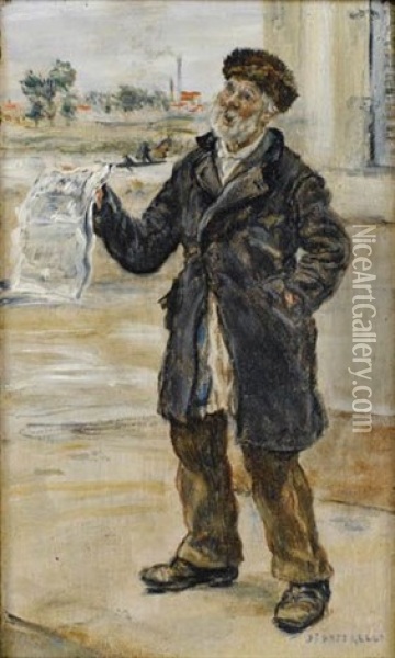 Le Vendeur De Journaux Oil Painting - Jean Francois Raffaelli