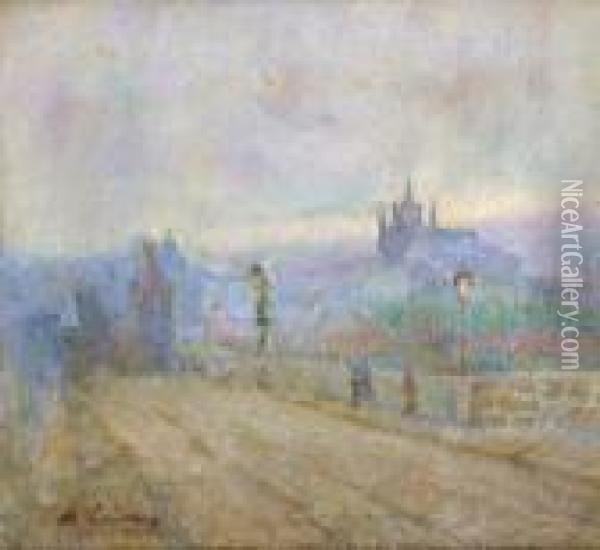 Vue De Prague Et Du Pont Saint-charles Oil Painting - Albert Lebourg