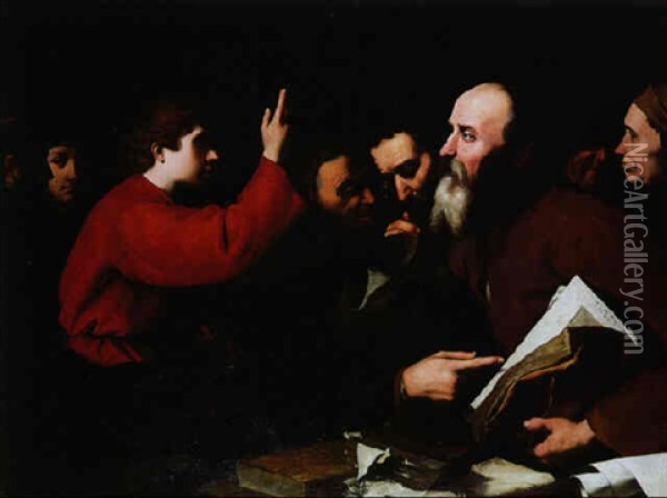 Jesus Parmi Les Docteurs Oil Painting - Jusepe de Ribera