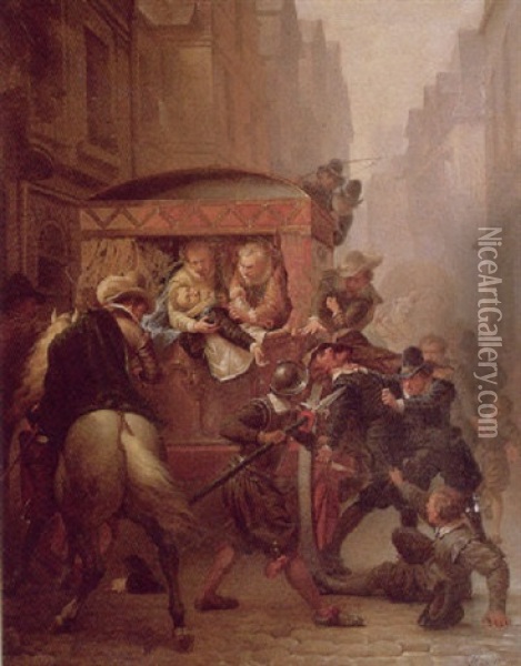 L'assassinat D'henri Iv Oil Painting - Charles Housez