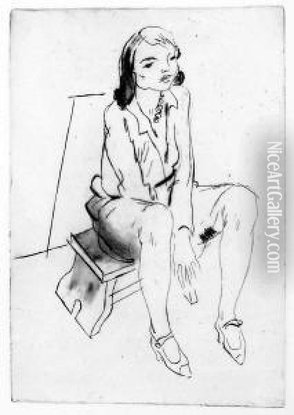 Sitzende Frau Oil Painting - Sigmund Walter Hampel