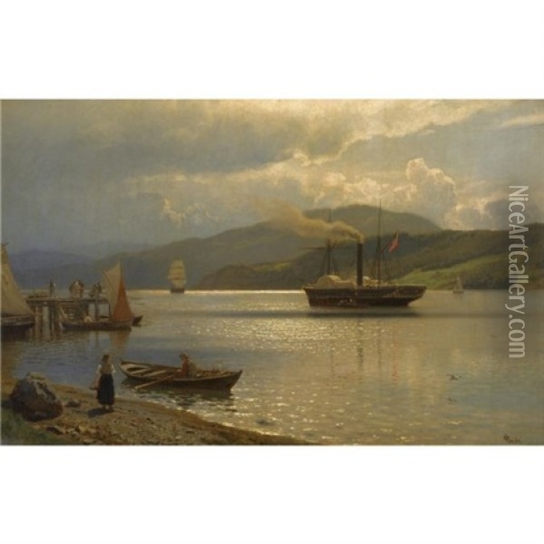 Landskap (landscape) Oil Painting - Hans Frederick Gude