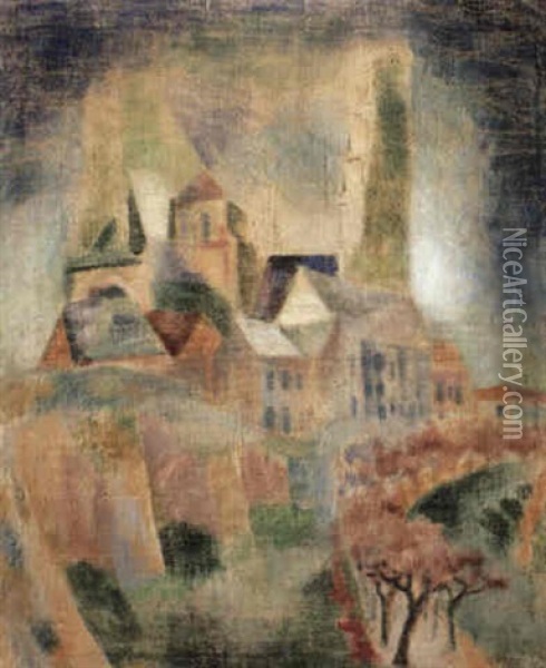 La Cathedrale De Laon Oil Painting - Robert Delaunay