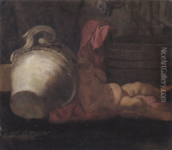 Putto Addormentato Oil Painting - Giulio Carpioni