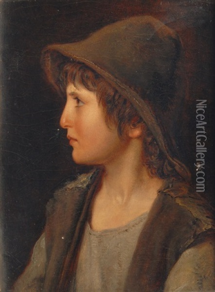 Roman Boy Shepherd Oil Painting - Nathaniel Schmitt