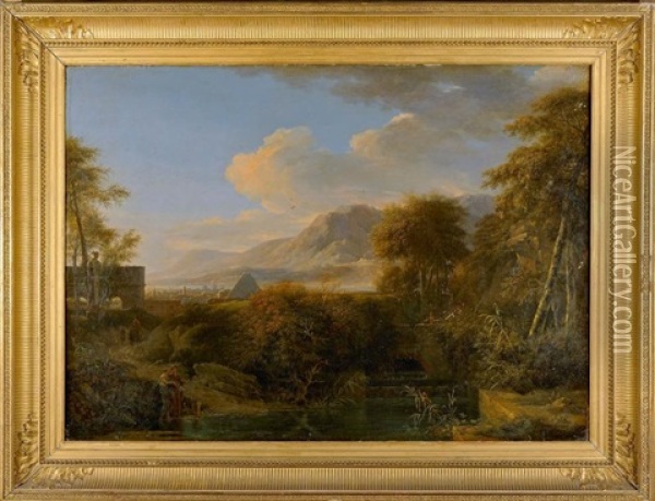 Paysage Classique Anime Oil Painting - Pierre Henri de Valenciennes