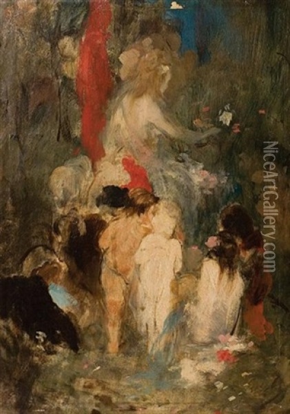 Spring Oil Painting - Nikolaus Gysis