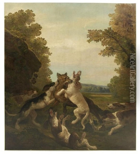 La Chasse Au Loup En Foret Oil Painting - Jean-Baptiste Oudry
