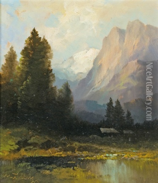 See- Und Berglandschaft Oil Painting - Oskar Mulley