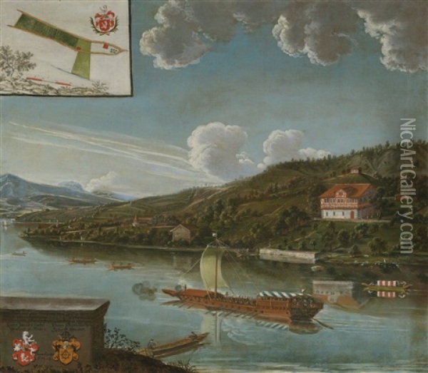 Kriegsgaleere Auf Dem Zurichsee Oil Painting - Johann Meyer the Younger