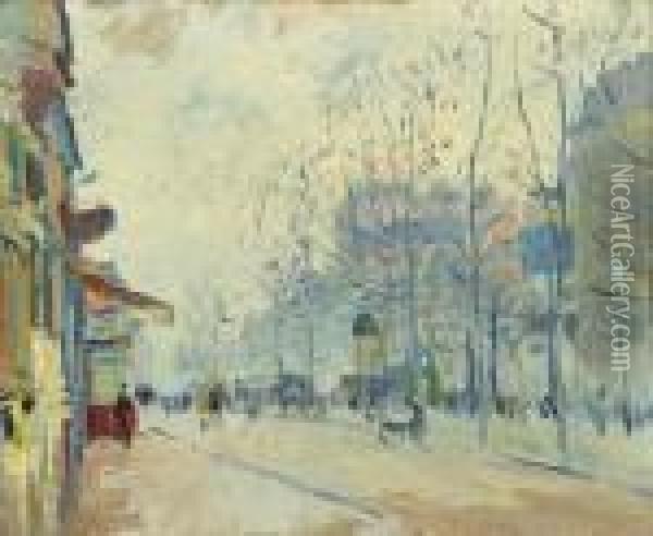 A Street Scene Oil Painting - Elie Anatole Pavil