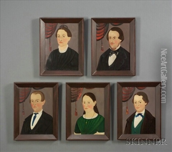 Portrait Of Harold Varnum (+ 4 Others; Set Of 5) Oil Painting - Sturtevant J. Hamblen