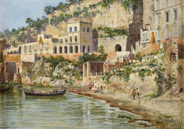 A View Of Posillippo, Naples Oil Painting - Antonietta Brandeis