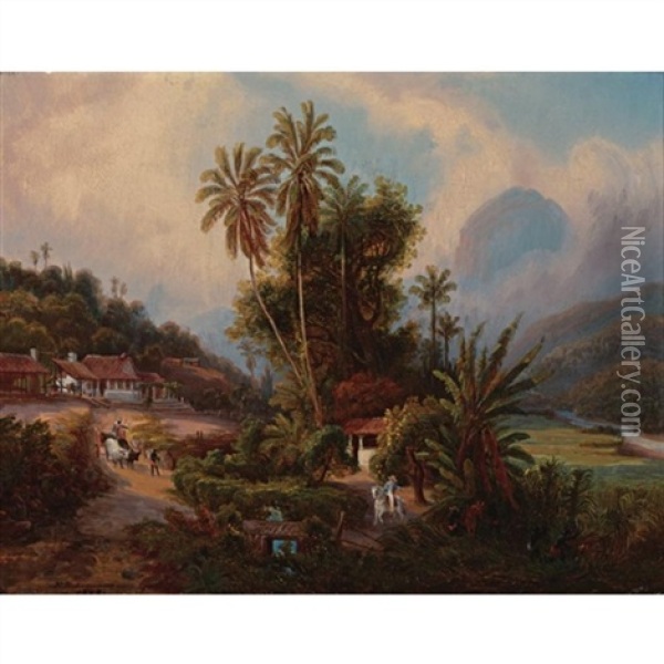 Hacienda Azucarera De San Esteban, Cerca De Puerto Cabello Oil Painting - Ferdinand Bellermann