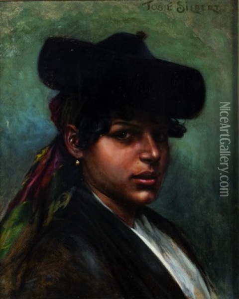 Portrait D'une Andalouse Oil Painting - Jose Silbert