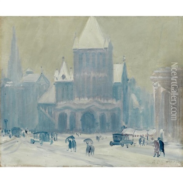 Trinity Church, Copley Square, Boston Oil Painting - Arthur Clifton Goodwin