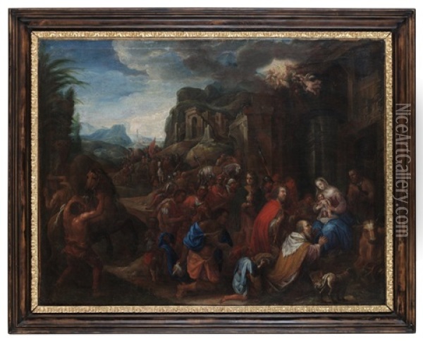 Konungarnas Tillbedjan Oil Painting - Jacopo dal Ponte Bassano