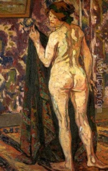 Femme Nue Debout Oil Painting - Medard Maertens