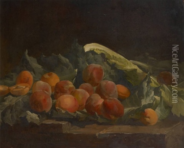 Composition Aux Peches Oil Painting - Henri Privat-Livemont