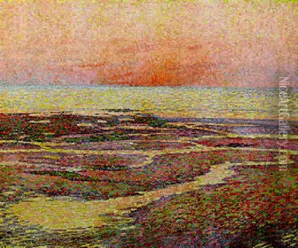 La Plage D'amblereuse Oil Painting - Theo van Rysselberghe