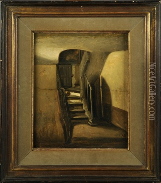 La Cage D'escalier Oil Painting - Henri de Braekeleer