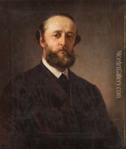 Portrait Of Hans Ulryk Gothard (schaffgotscha Coat Of Arms) Oil Painting - Otto Kreyher
