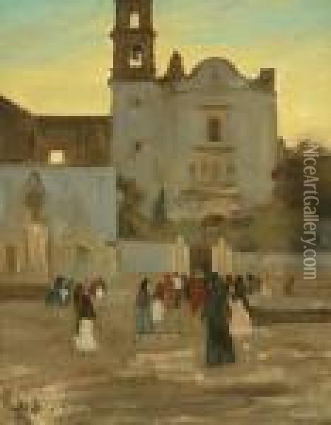 Early Mass - San Juan De Dios Oil Painting - Maynard Dixon