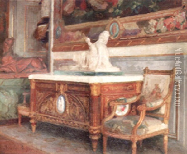 Study Of A Commode For Marie-antoinette's Bedchamber Oil Painting - Boleslas (Boleslaw) Buyko