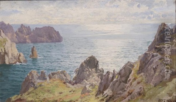 On Icart Point, Guernsey Oil Painting - William Trost Richards