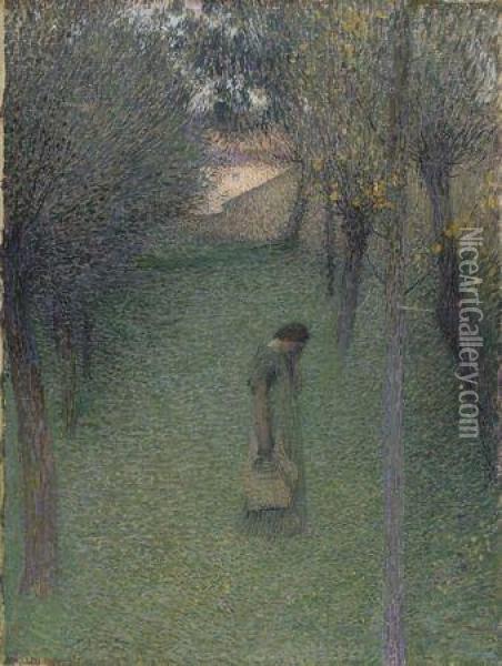 Muse Pensive Au Jardin Oil Painting - Henri Martin