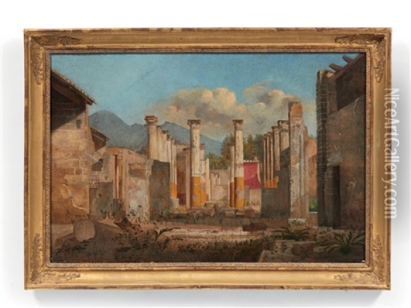 Vue De Pompei Oil Painting - Christen Kobke