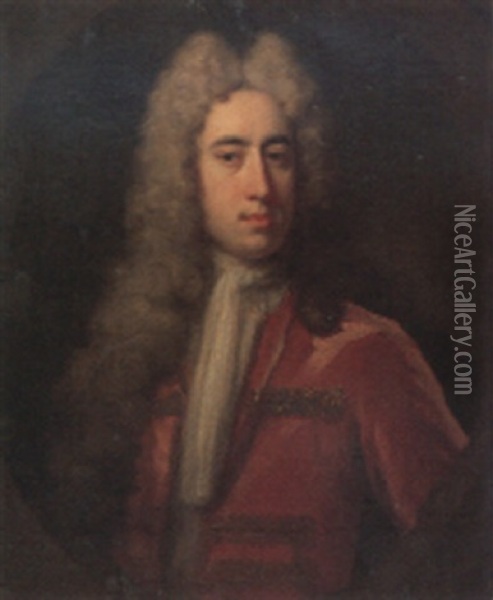 Portrait Of A Gentleman (jeffrey Brooke Of Basford, Nottinghamshire?) Oil Painting - Michael Dahl