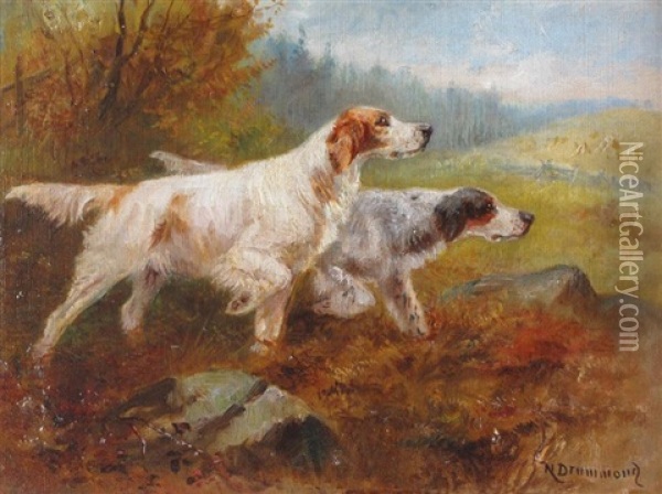 On The Hunt Oil Painting - Nora Drummond