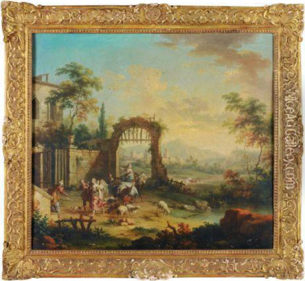 Andscape With The Finding Ofmoses, Oil Painting - Vittorio Amedeo Cignaroli