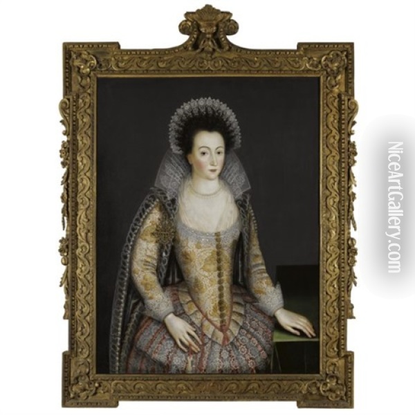 Portrait Of A Lady (alice Spencer?), Countess Of Derby Oil Painting - Marcus Gerards the Younger