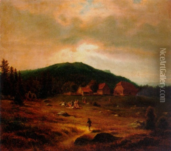 The Huntsman Returning Home Oil Painting - Albert Ochs