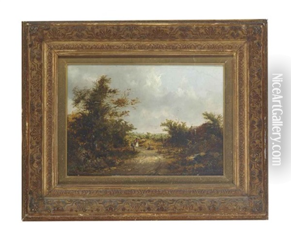 A Leisurely Stroll Down The Lane Oil Painting - Patrick Nasmyth