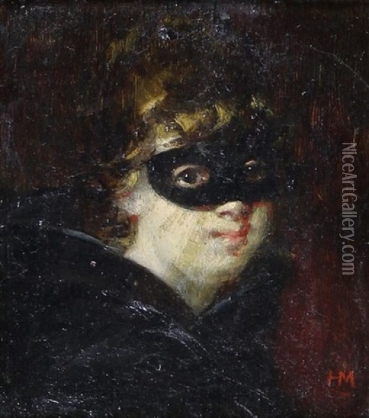 Le Vice Masque Oil Painting - Hippolyte Michaud