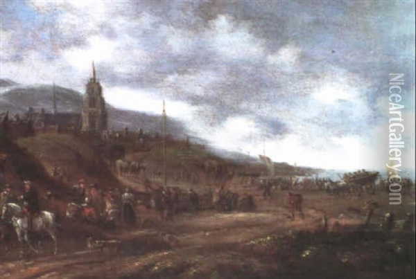Vue De Scheveningen Oil Painting - Thomas Heeremans