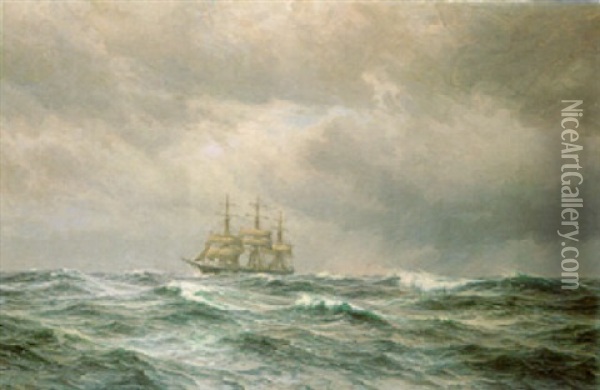 At Sea Oil Painting - Vilhelm Karl Ferdinand Arnesen