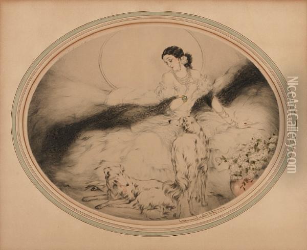 Lady Of The Camelias Oil Painting - Louis Icart