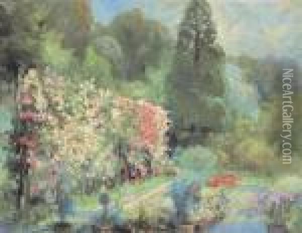 Fioritura Nel Parco Oil Painting - Giuseppe Pennasilico