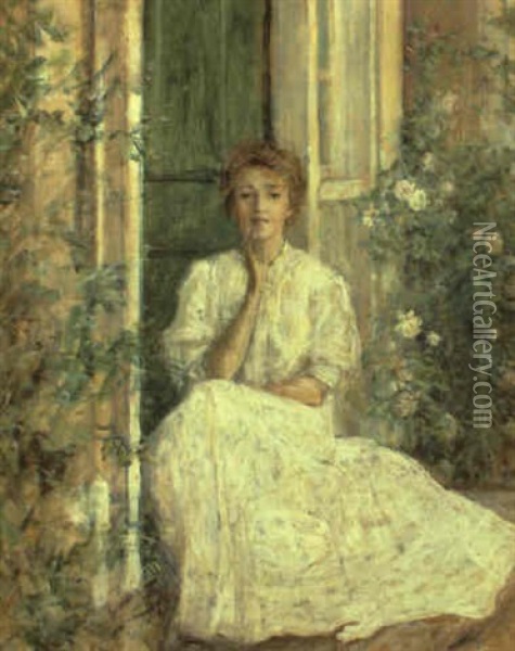 The Green Door Oil Painting - Robert Reid