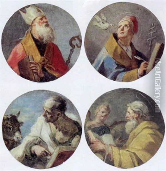 Sankt Lukas Oil Painting - Giovanni Antonio Pellegrini