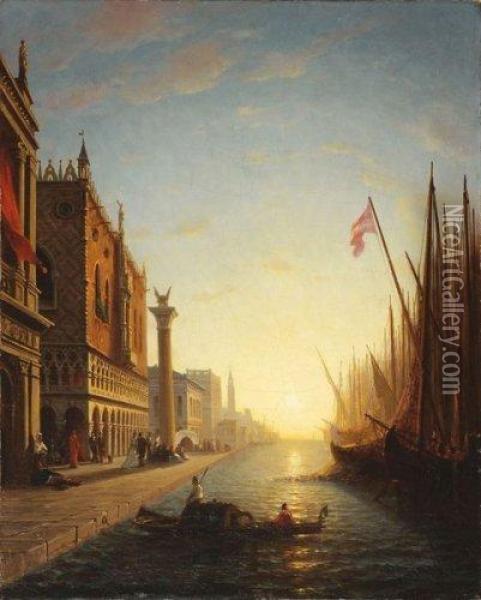 Le Palais Des Doges A Venise Oil Painting - Amedee Rosier