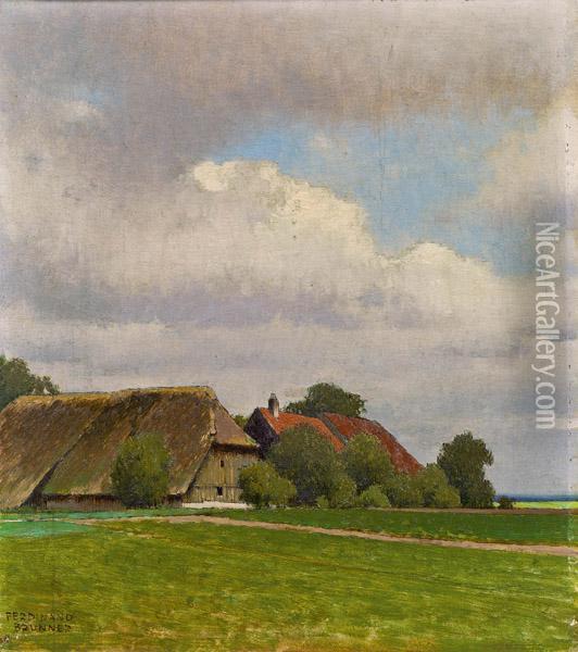 Bauernhaus Bei Scharding Oil Painting - Ferdinand Brunner