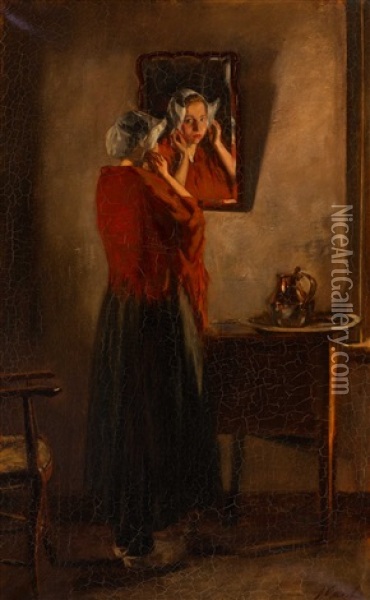 A Beautiful Reflection Oil Painting - Solomon Garf