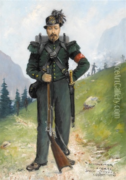 Le Carabinier Oil Painting - Jules Gachet